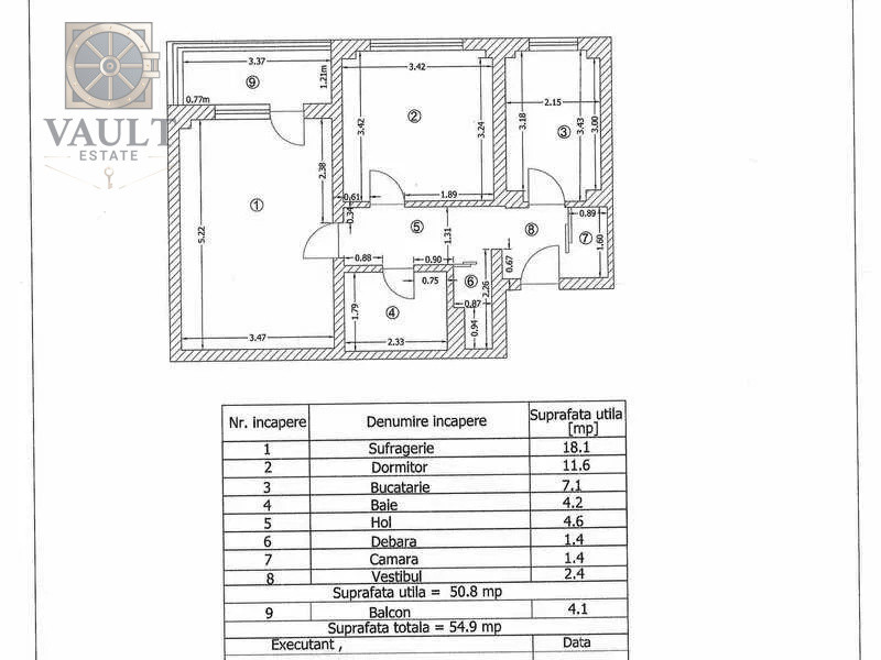 Apartament 2 camere-54,9MP-Dristor
