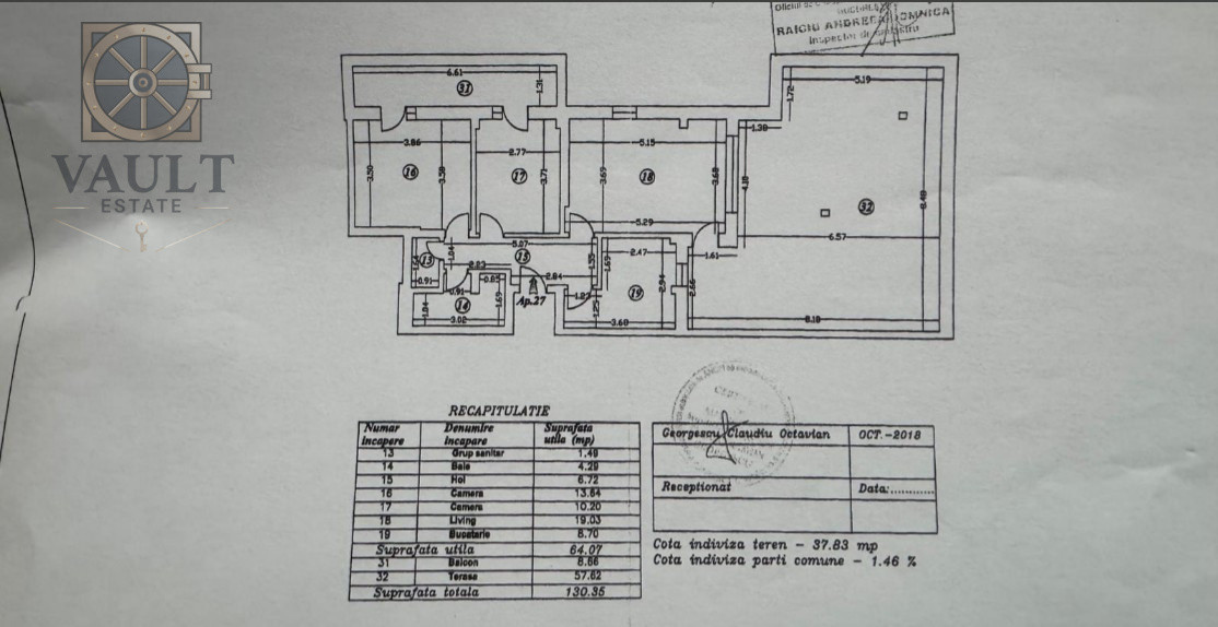 3 camere decomandat - 130 MP - LOC DE PARCARE + TERASA DE 58 MP